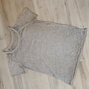 Grayson Threads Hello Gorgeous Gray Martini Cold Shoulder Top Small Casual Vaca